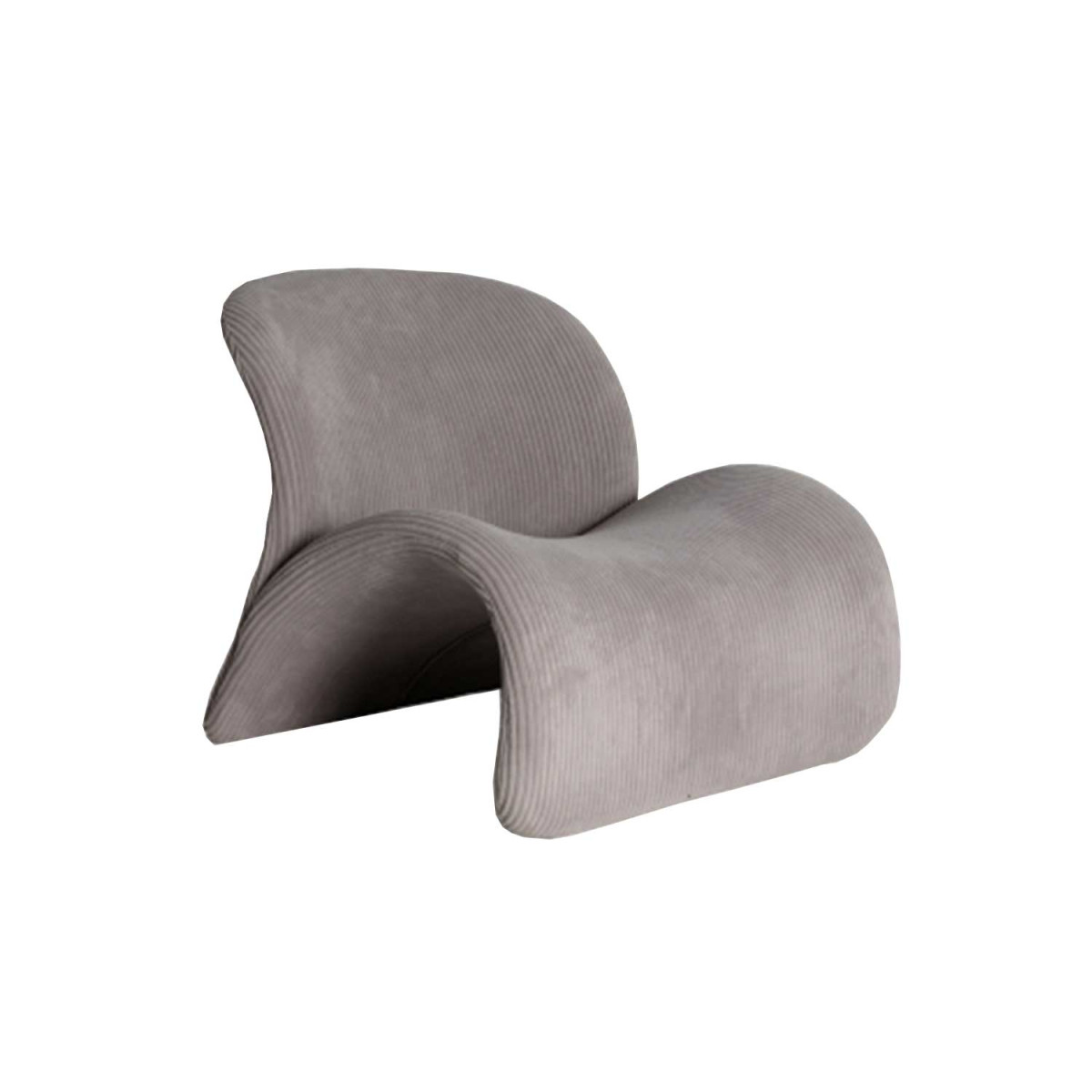 Fauteuil tissu côtelé gris Greta