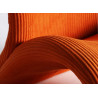 Fauteuil tissu côtelé orange Greta