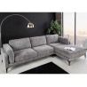 Canapé d'angle tissu texturé chenille gris Elion