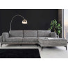 Canapé d'angle tissu texturé chenille gris Elion