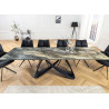 Table à manger céramique marbre taupe 10 personnes Eclipse