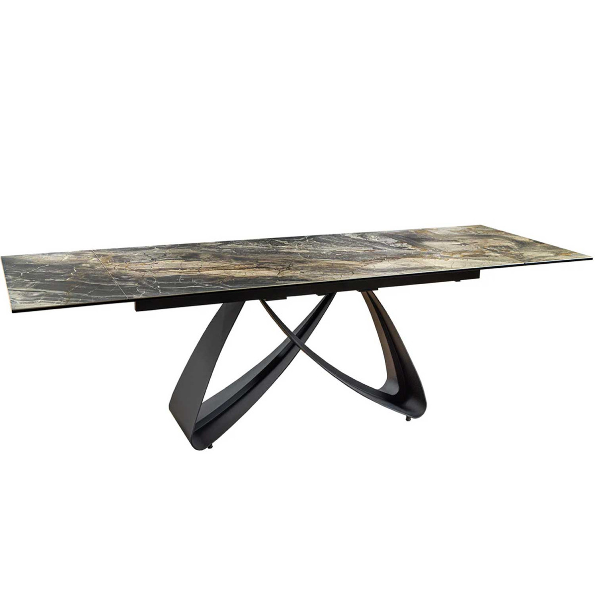 Table à manger céramique marbre taupe 10 personnes Eclipse