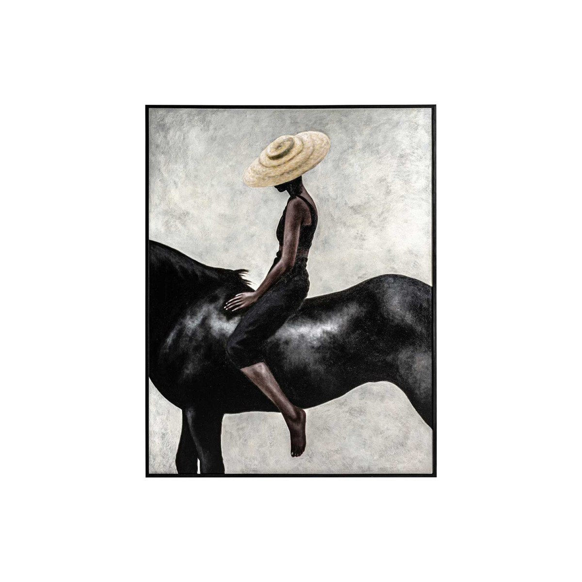 Grande toile murale XXL femme chevauchant un cheval 143x183 cm