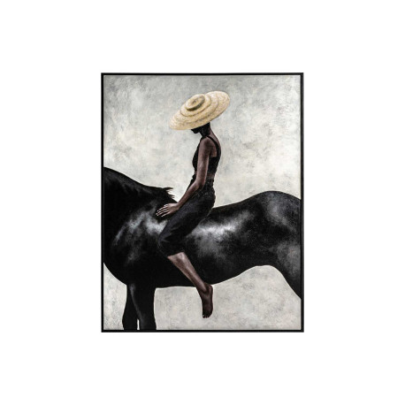 Grande toile murale XXL femme chevauchant un cheval 143x183 cm