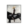 Grande toile murale XXL femme chevauchant un cheval 143x183 cm