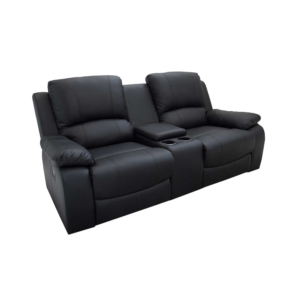 Fauteuil de cinéma 2 places simili cuir noir Muse