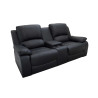 Fauteuil de cinéma 2 places simili cuir noir