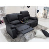 Fauteuil de cinéma 2 places simili cuir noir