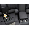 Fauteuil de cinéma 2 places simili cuir noir