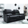 Fauteuil de cinéma 2 places simili cuir noir