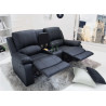 Fauteuil de cinéma 2 places simili cuir noir