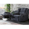 Canapé home cinéma 2 places tissu gris foncé Muse
