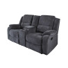 Canapé home cinéma 2 places tissu gris foncé Muse