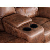 Fauteuil cinéma avec repose-pieds marron antique Muse