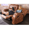 Fauteuil cinéma avec repose-pieds marron antique Muse