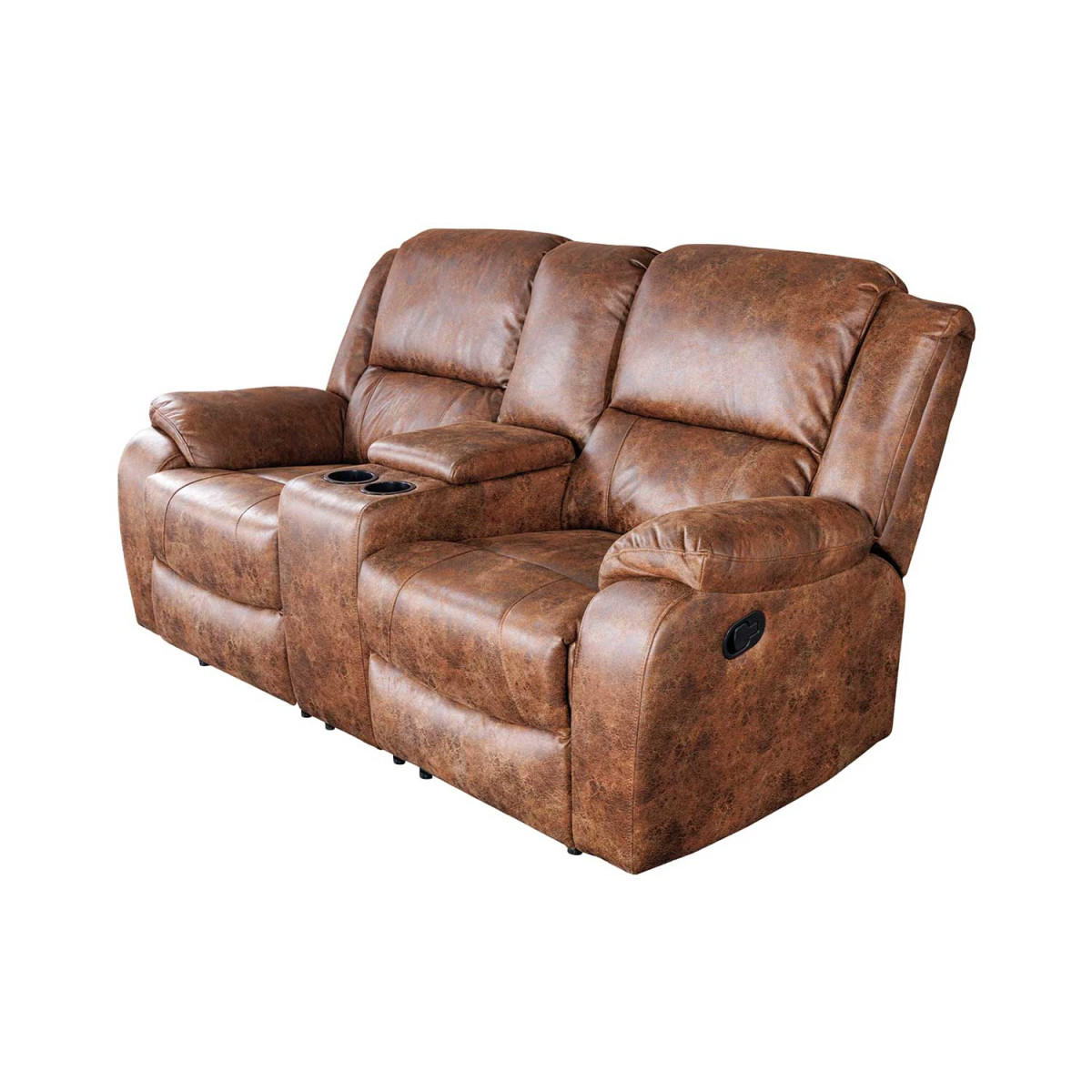 Fauteuil cinéma avec repose-pieds marron antique Muse