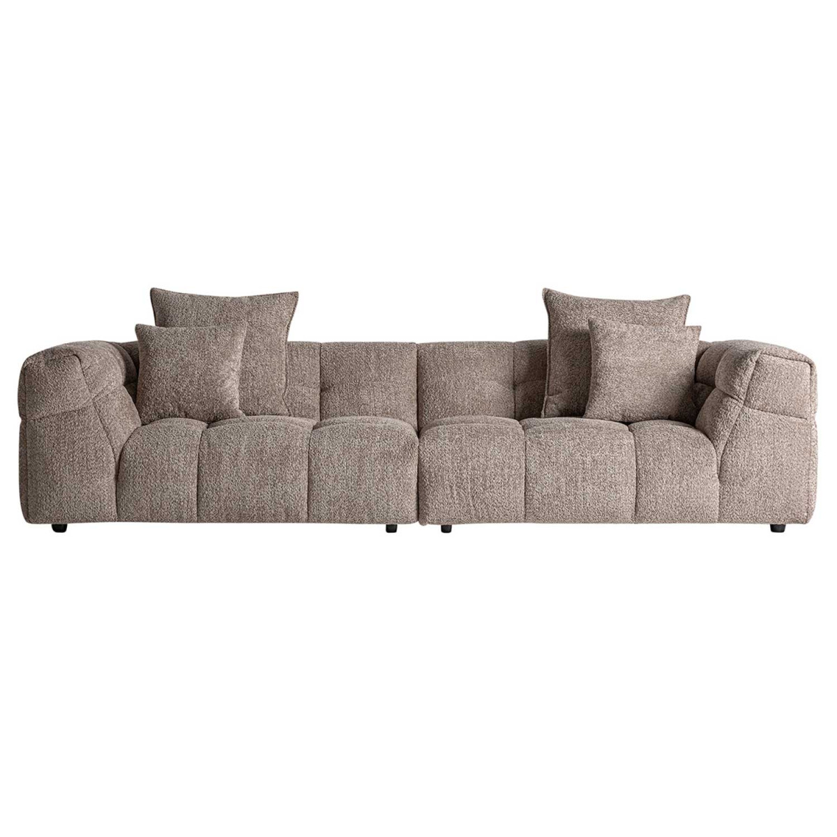 Canapé 4 places tissu bouclé marron 284 cm Libra