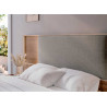 Lit double 180x200 cm avec tête de lit tapissée et éclairage led