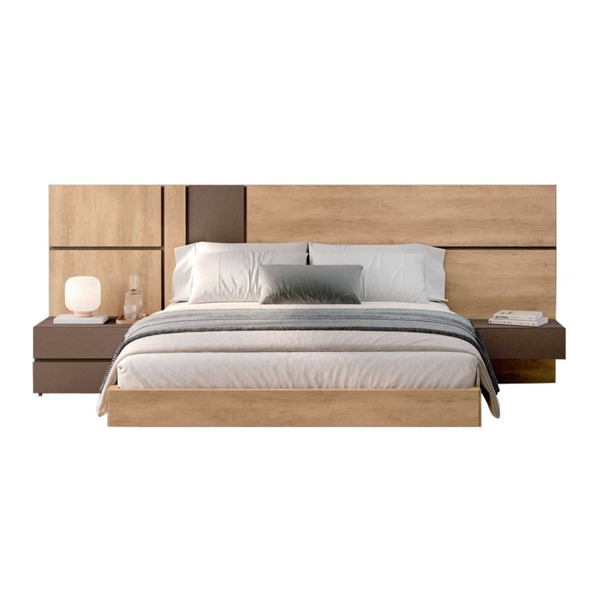Lit chambre adulte moderne 160x200 cm à led Yuna