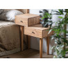 Table de chevet 2 tiroirs en bois d'acajou Vakira