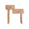 Table de chevet 2 tiroirs en bois d'acajou Vakira