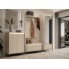 Meuble rangement entrée beige et métal noir Trend