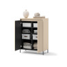 Meuble rangement entrée beige et métal noir Trend