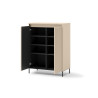 Meuble rangement entrée beige et métal noir Trend