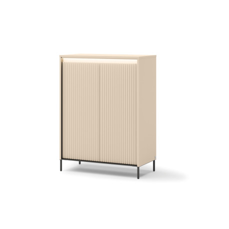 Meuble rangement entrée beige et métal noir Trend