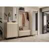 Armoire d'entrée avec miroir beige et noir Trend