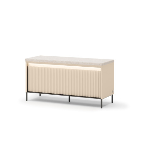 Banc chaussures à LED beige et métal noir Trend