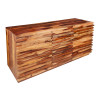 Buffet bois massif moderne sesham façades en relief 160 cm
