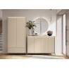 Meubles d'entrée armoire, commode et miroir beige et noir Trend