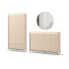 Meubles d'entrée armoire, commode et miroir beige et noir Trend