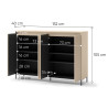 Meubles d'entrée armoire, commode et miroir beige et noir Trend