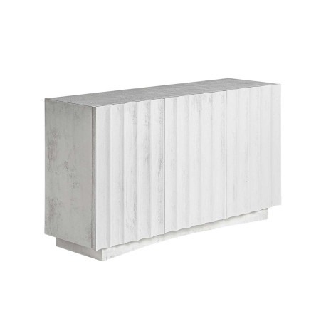 Buffet en résine blanche 140 cm 3 portes Lumina