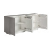 Buffet moderne en résine blanche 180 cm 4 portes Lumina