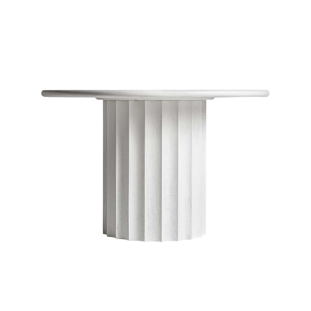 Table ronde en résine blanche 120 cm Lumina