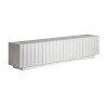 Meuble TV moderne 2m en résine blanche 4 portes Lumina