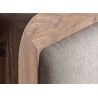 Lit en bois d'acacia 180x200 cm et tissu beige Danya