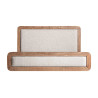 Lit en bois d'acacia 180x200 cm et tissu beige Danya
