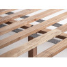 Lit en bois d'acacia 180x200 cm et tissu beige Danya
