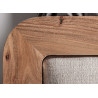 Lit en bois d'acacia 180x200 cm et tissu beige Danya