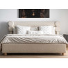 Lit blanc cassé en tissu bouclé 180x200 cm Aric
