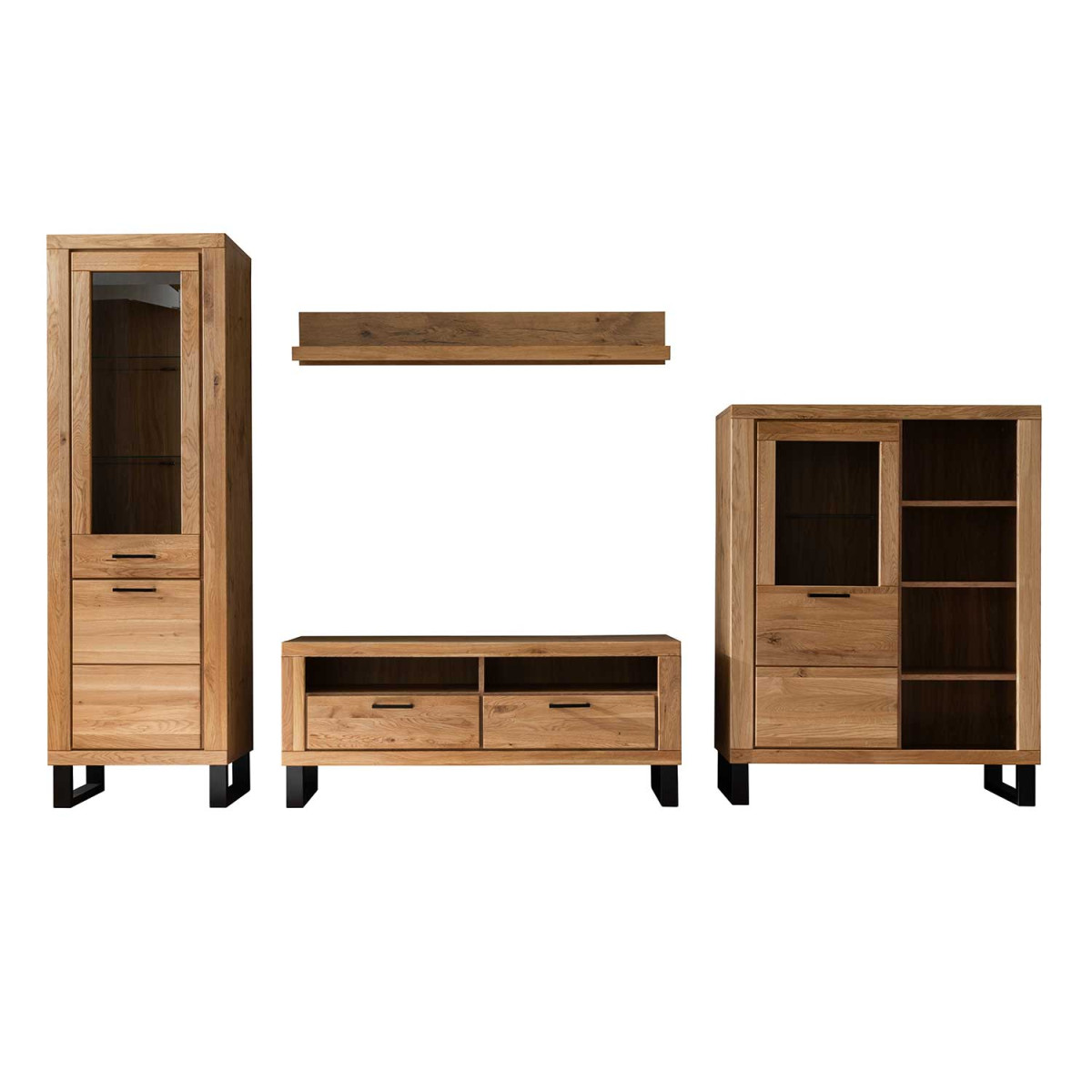 Ensemble TV moderne en bois chêne sauvage Jambo