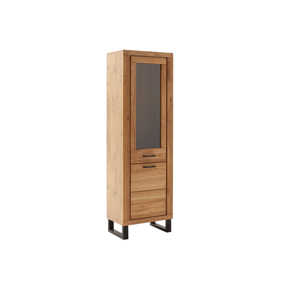 Vitrine 2 portes 199 cm en bois chêne sauvage Jambo
