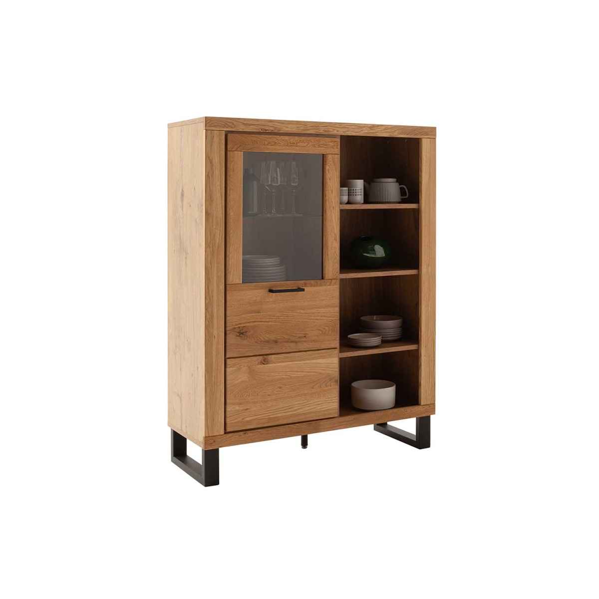 Buffet haut 140 cm bois et noir Jambo