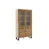Vitrine 4 portes 199 cm en bois chêne sauvage Jambo