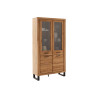 Vitrine 4 portes 199 cm en bois chêne sauvage Jambo