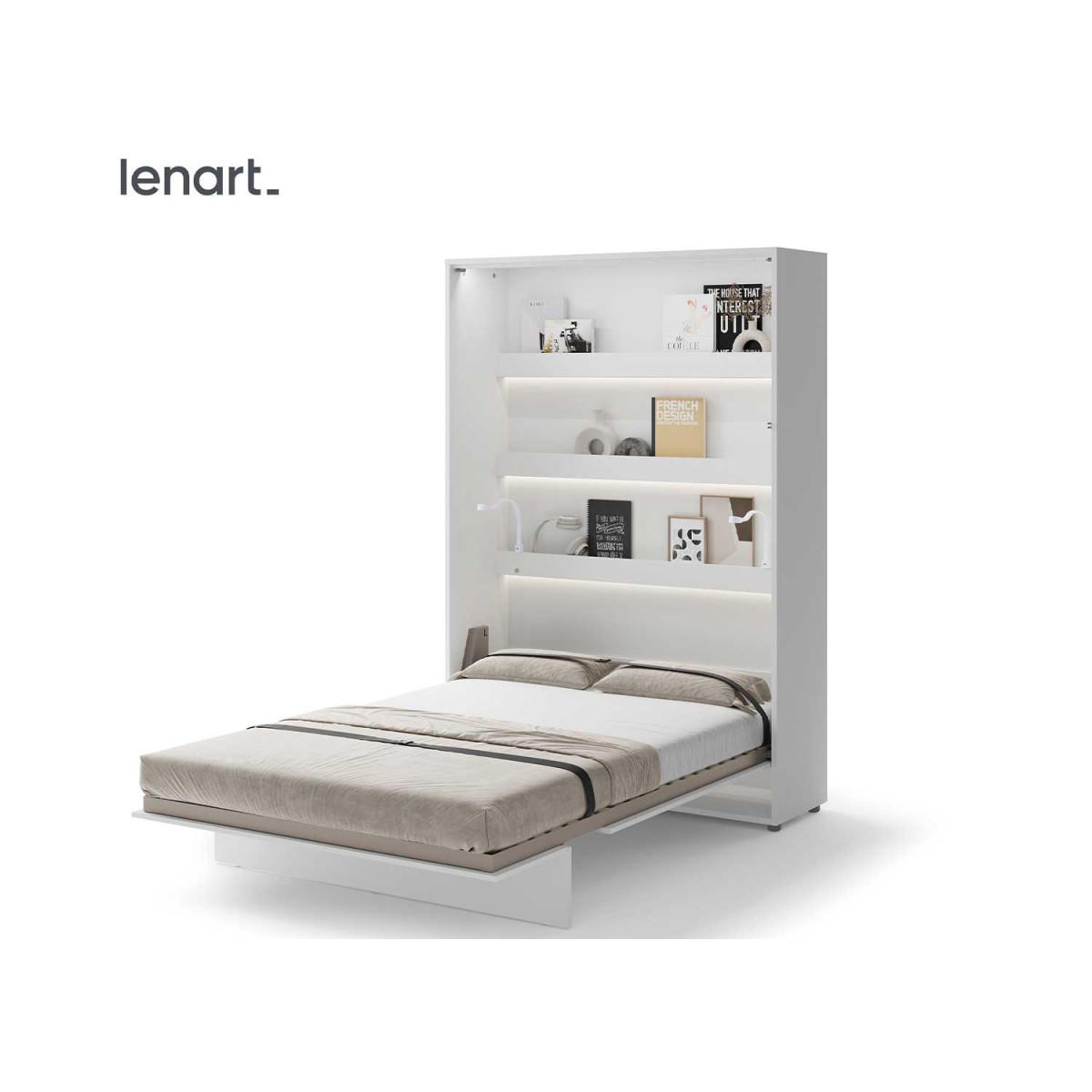 Lit blanc escamotable vertical 140x200 cm Bed Concept